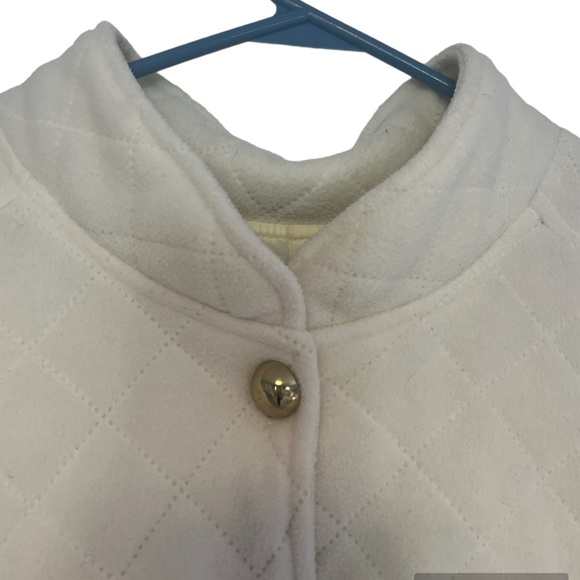 Blair Women’s Vintage Quilted Jacket Ivory sz 3XL Pockets Gold Button Classic - Picture 6 of 14